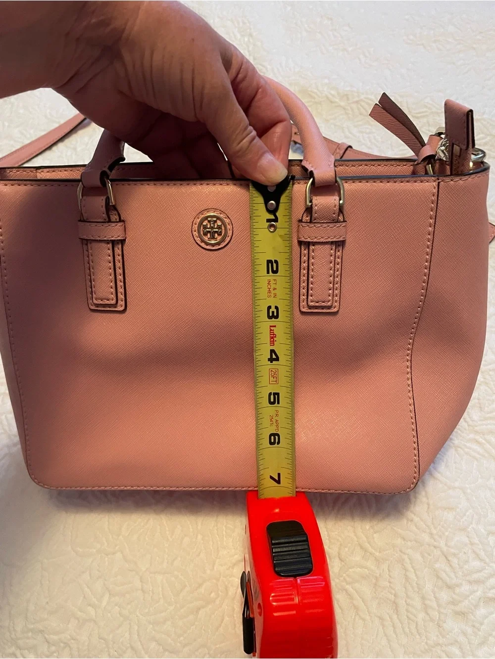 Tory Burch Pink Leather Crossbody Satchel